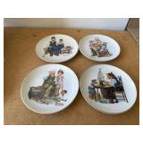 4 Vintage Norman Rockwell Plates