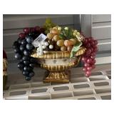 Large Gold Centerpiece with Vintage Fruit