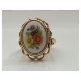 Vintage Floral Locket Ring