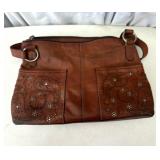 Hand Tooled Brown Leather Purse