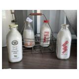 Advertising Milk Bottles with Carrier