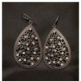 Pair of Rhinestone Costume Earrings