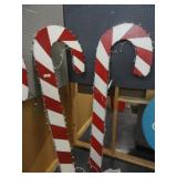 Pair of Large Wooden Candy Canes Outdoor