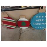 3 Wooden Outdoor Christmas Ornaments Dï¿½cor