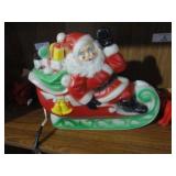 1970 Blow Mold Santa on Sleigh