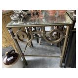 Metal Table with Glass Top