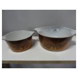 Pyrex Old Orchard 2.5qt & 1qt Casseroles