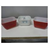 3- 1.5 Cup Pyrex Fridge Dishes