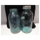 2- Vintage Blue Ball Perfect Mason Jars