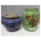 Lot of 2 Old Pottery Pieces Bean Pot Cookie Jar