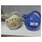 2- Vintage Pitchers Hall & Blue