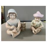 2 Bisque Figures