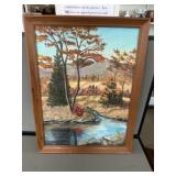 Artist Signed Oil on Canvas Board Painting