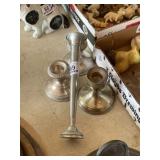 Sterling Silver Candle Sticks and Bud Vase