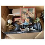 Box of Chicken and Rooster Collectibles