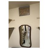 Antique Beveled Mirror and Print