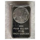 5 Troy Ounce Silver Bar