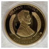 24k Gold Layered Lincoln Proof Coin