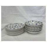 Set of 8 Dessert Plates and Fruit Bowls