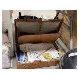 Old Briefcase w/ Large Lot of Old Maps & Postcards