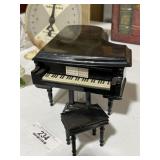 Black Grand Piano Music Box w/ Stool