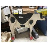 Large Wood Cow Toy on Rollers