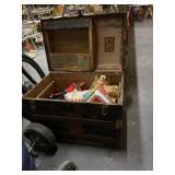 Antique Trunk & Old Christmas Items