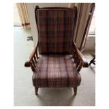 Vintage Wood Wing Back Chair