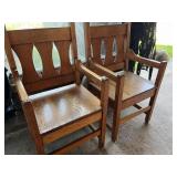 2 Oak Chairs