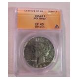 Graded 1934 S US Silver Dollar