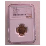 Graded 1856 US $3 Gold Coin