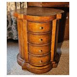 Vintage Round Side Table W/Drawers