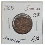 1865 US 2 Cent Piece