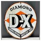 Diamond D-X Lubricating Motor Fuel Porcelain Pump Plate