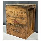 Early Mobiloil "A" 5-Gallon Can Wooden Box