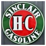 Vintage Sinclair Gasoline Double-Sided Porcelain Station ID Sign