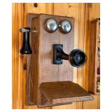 Vintage Oak Wall Telephone