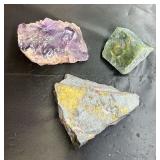 Amethyst, Chalcopyrite & Jade (Nephrite) Specimen