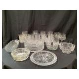 Assorted Clear glassware