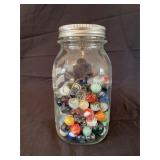 Ball jar with marbles