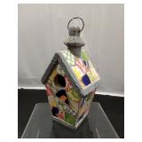 Cement with Mosaic Tile Birdhouse