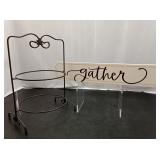 Gather Sign and Tray Holder