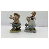 Lefton China Tom Sawyer Figurine and a Girl with