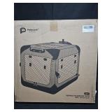 Portable Folding Pet Crate. Grey.