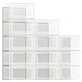 SEE SPRING Large 12 Pack Shoe Storage Box, Clear P