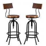 LOKKHAN Industrial Bar Stool-26-32 Inch Adjustable