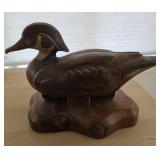 Wooden Mallard duck, Signed in 1979