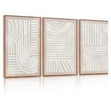 Aryroi 3PCS Boho Mid Century Modern Geometric Line