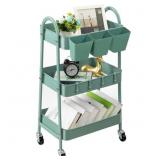 danpinera 3-Tier Rolling Cart, Metal Rolling Stora