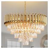 AKDXIRUN Gold Crystal Chandeliers Modern Round Cha